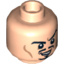 Набор LEGO Minifig Head Dual Sided Moustache, Goatee and Cheek Lines, Sneering / Scared Print [Hollow Stud], Light Flesh