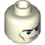 Набор LEGO Minifig Head Dual Sided Black Eyebrows, Gray Wrinkles, Determined / Angry with Red Eyes and Protruding Veins Print [Hollow Stud], Glow in Dark White