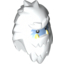 Набор LEGO Minifig Head Modified - Yeti with Shaggy Hair and Bright Light Blue Face Print [Col11-8], Белый