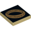 Набор LEGO Tile 2 x 2 with Gold One Ring on Black Print, Tan
