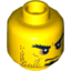 Набор LEGO Minifig Head Dual Sided Stubble, Black Goatee, Bushy Eyebrows, Determined / Closed Mouth Print [Hollow Stud], Желтый
