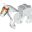 Набор LEGO Horse, Moveable Legs with Gold Bridle and Decorations Print, Белый