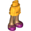 Набор LEGO Friends Hips and Legs with Layered Skirt, Medium Dark Flesh Legs and Magenta Sandals Print, Bright Light Orange