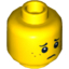 Набор LEGO Minifig Head Dual Sided Freckles, Smile / Worried Print [Hollow Stud], Желтый