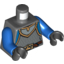 Набор LEGO Torso with Gold Crown Belt Buckle and Silver Chain Mail and Gorget Print / Blue Arms / Black Hands, Темный сине-серый