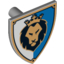 Набор LEGO Minifig Shield - Triangular with Lion Head, Blue and White Background Print, Светлый сине-серый