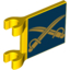 Набор LEGO Flag 2 x 2 Square with Gold Crossed Cutlasses on Dark Blue Background Print, Желтый