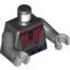 Набор LEGO Torso SW Armor Plates Tattered Dark Red Print (Super Commando) / Dark Bluish Gray Arms / Light Bluish Gray Hands, Черный