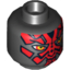 Набор LEGO Minifig Head Alien with SW Darth Maul, Red Face and Narrowed Eyes Print [Hollow Stud], Черный