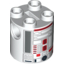 Набор LEGO Brick, Round 2 x 2 x 2 Robot Body with Red and Silver Print (R4-G0), Белый