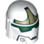 Набор LEGO Minifig Helmet with Holes, SW Bounty Hunter with Jaw and Dark Green and Olive Green Print, Белый