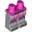 Набор LEGO Legs and Dark Pink Hips with Silver Mechanical Belt with Hearts, Riveted Knees and Feet Print [Col11-16], Светлый сине-серый
