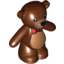Набор LEGO Teddy Bear - Arms Down with Black Eyes, Nose, Mouth and Red Bow Tie Print, Красно-коричневый