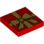 Набор LEGO Tile 2 x 2 with Gold Bow Print [col11-7], Красный