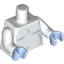 Набор LEGO Torso Yeti with Bright Light Blue Shaggy Hair Print / White Arms / Bright Light Blue Hands [Col11-8], Белый