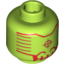 Набор LEGO Minifig Head with Red HUD Print [Hollow Stud], Лайм