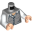 Набор LEGO Torso Female Waistcoat with Buttons and White Shirt Print / White Arms / Light Flesh Hands, Светлый сине-серый