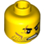 Набор LEGO Minifig Head Beard Stubble, Scars over Right Eyebrow and Mouth, Angry Print [Hollow Stud], Желтый