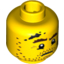 Набор LEGO Minifig Head Stubbly Beard, Brown Eyebrows and Black Stains Print [Hollow Stud], Желтый