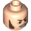 Набор LEGO Minifig Head Reddish Brown Sideburns, Stubble and Angry Expression Print (Barret) [Hollow Stud], Light Flesh