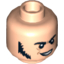 Набор LEGO Minifig Head Dark Brown Sideburns and Crooked Smile Print (Jesus) [Hollow Stud], Light Flesh