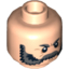 Набор LEGO Minifig Head Beard Gray Bushy Eyebrows, White Pupils, Scar Print [Hollow Stud], Light Flesh