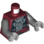 Набор LEGO Torso SW Armor Sith Warrior Print / Dark Bluish Gray Arms / Light Bluish Gray Hands, Темно-красный