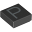 Набор LEGO Tile 1 x 1 with letter Capital P Print, Черный