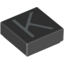 Набор LEGO Tile 1 x 1 with letter Capital K Print, Черный