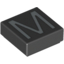 Набор LEGO Tile 1 x 1 with letter Capital M Print, Черный