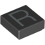 Набор LEGO Tile 1 x 1 with letter Capital R Print, Черный