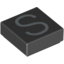 Набор LEGO Tile 1 x 1 with letter Capital S Print, Черный