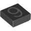 Набор LEGO Tile 1 x 1 with Silver Number 9 Print, Черный
