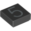 Набор LEGO Tile 1 x 1 with Silver Number 5 Print, Черный
