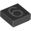 Набор LEGO Tile 1 x 1 with Silver Number 6 Print, Черный