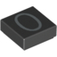 Набор LEGO Tile 1 x 1 with Silver Number 0 Print, Черный
