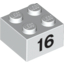 Набор LEGO Brick  2 x  2 with Black "16" Print, Белый