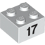 Набор LEGO Brick  2 x  2 with Black "17" Print, Белый