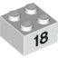 Набор LEGO Brick  2 x  2 with Black "18" Print, Белый