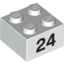 Набор LEGO Brick  2 x  2 with Black "24" Print, Белый