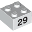 Набор LEGO Brick  2 x  2 with Black "29" Print, Белый