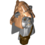 Набор LEGO Minifig Head Modified Ewok with Medium Dark Flesh Skull Hat and Dark Brown Pouch Print, Темный сине-серый