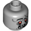 Набор LEGO Minifig Head Red Eyes with White Pupils, Missing Teeth Print (Zombie) [Blocked Open Stud], Светлый сине-серый