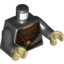 Набор LEGO Torso LotR Ruffled Shirt with Fur Collar and Gold Medallion Print [Wormtongue] / Black Arms / Tan Hands, Черный