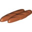 Набор LEGO Duplo Food French Bread Loaves with Short Side Extensions, Темно-оранжевый