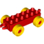 Набор LEGO Duplo Car Base 2 x 6 with Yellow Wheels with Fake Bolts and Open Hitch End, Красный