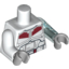 Набор LEGO Torso SW Armor Black Belt and Dark Red Markings Print / Trans-Light Blue Arm with Lightning Bolts Left / White Arm Right / Light Bluish Gray Hands, Белый