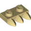 Набор LEGO Plate Special 1 x 2 with Three Teeth [Tri-Tooth], Tan