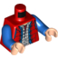 Набор LEGO Torso Down Vest with Plaid Shirt and Blue Denim Jacket Print (Marty McFly) / Blue Arms / Light Flesh Hands, Красный
