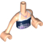 Набор LEGO Torso Friends Dark Blue and White Halter Top with Flowers and Necklace Print, Light Flesh Arms and Hands, Light Flesh